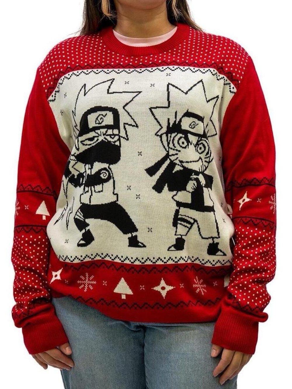 Red Naruto Graphic Holiday Sweater